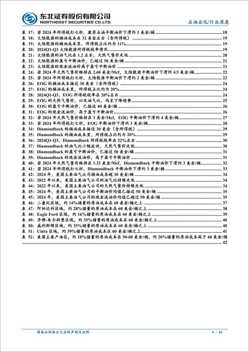 《石油石化行业深度报告：美国油气公司及产油区块的成本分析-241223-东北证券-45页》 - 第4页预览图