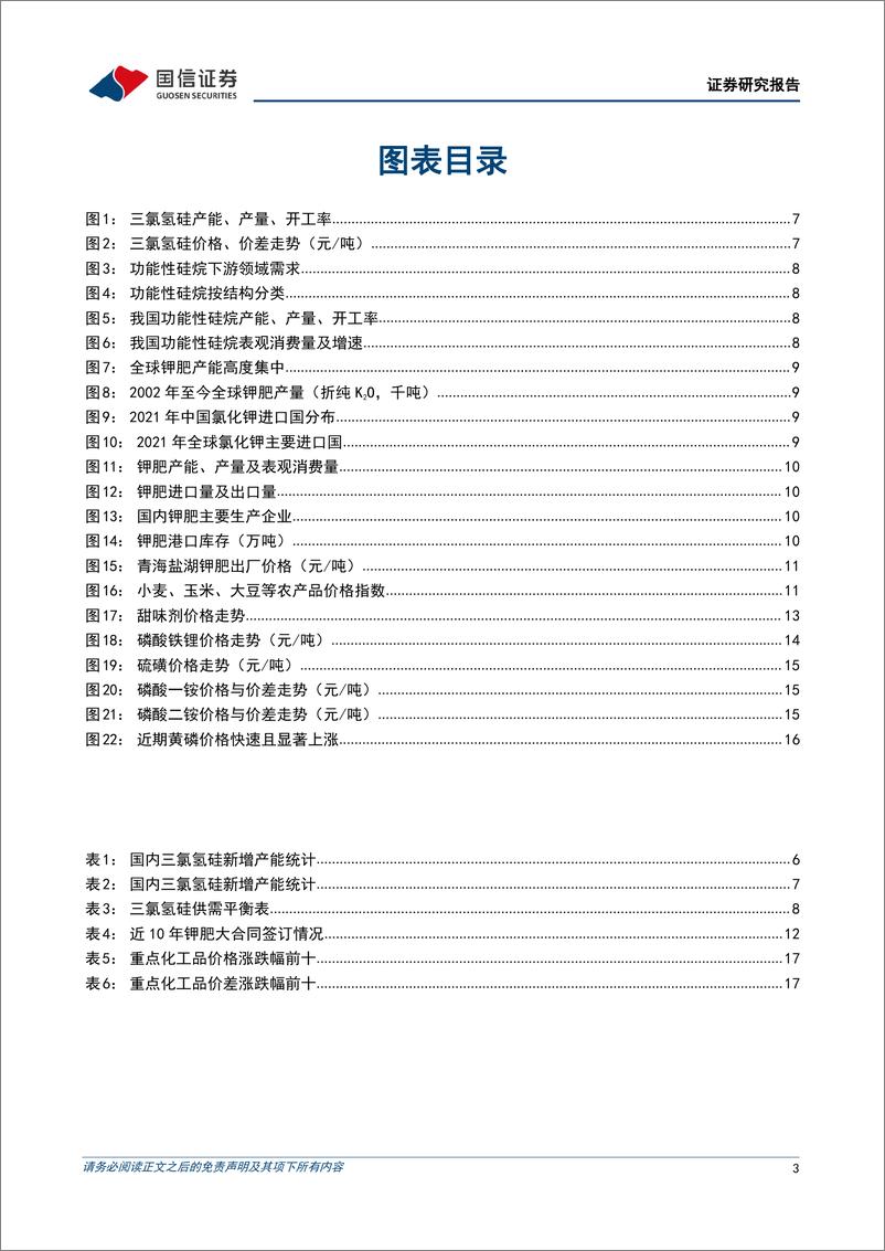 《化工行业2022年4月投资策略：看好三氯氢硅、钾肥、甜味剂、磷化工的投资方向-20220401-国信证券-20页》 - 第4页预览图