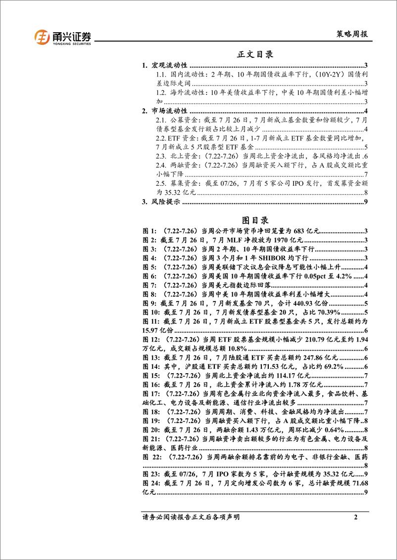 《流动性7月第4期：债市利率整体下行，北向资金流出放缓-240809-甬兴证券-11页》 - 第2页预览图