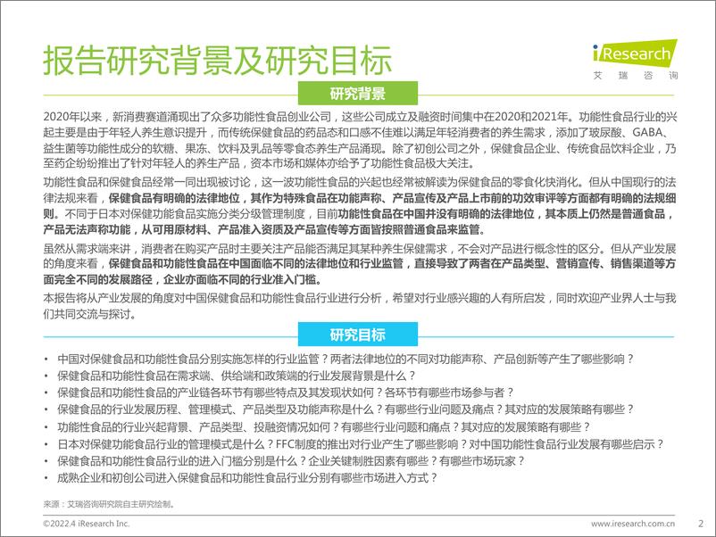 《2022年中国保健食品及功能性食品行业研究报告-艾瑞咨询-202204》 - 第3页预览图