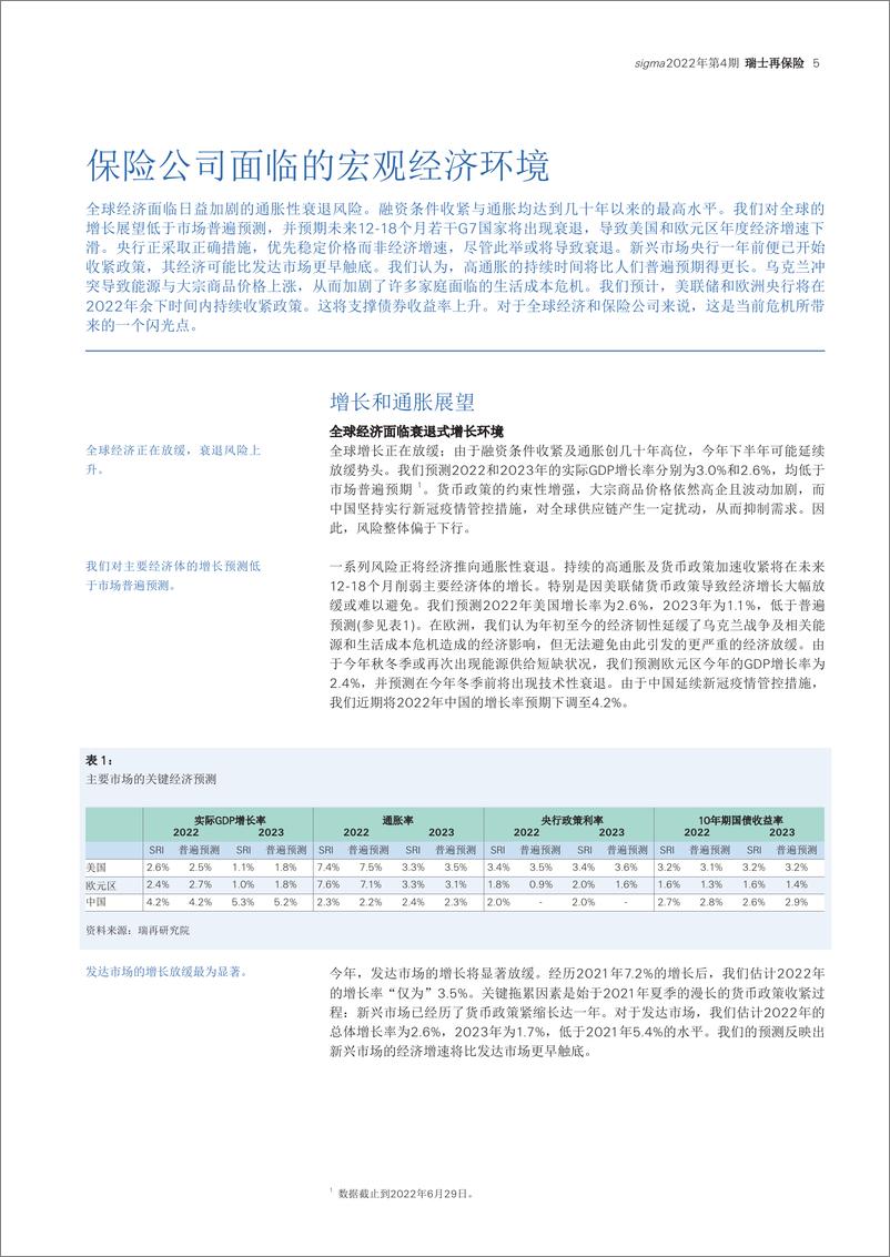 《世界保险业：聚焦通胀风险2022年第4期-瑞士再-46页》 - 第6页预览图