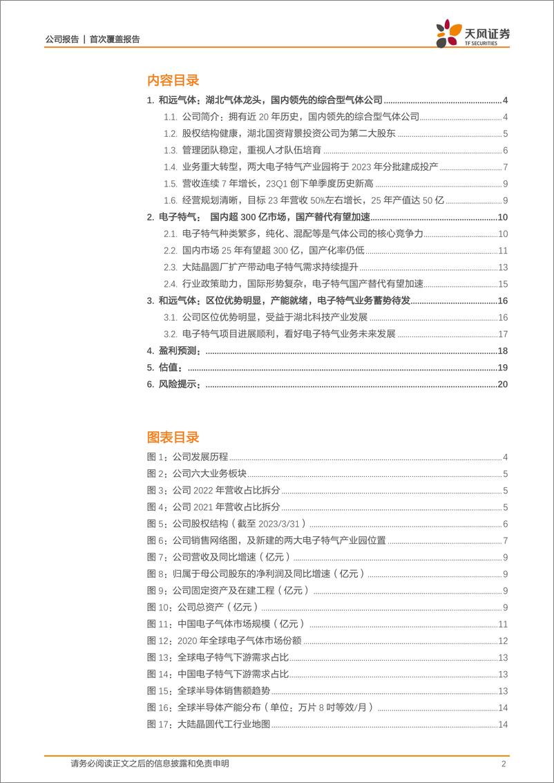 《天风证券-和远气体-002971-本土综合型气体公司，看好电子特气业务高速增长-230505》 - 第2页预览图