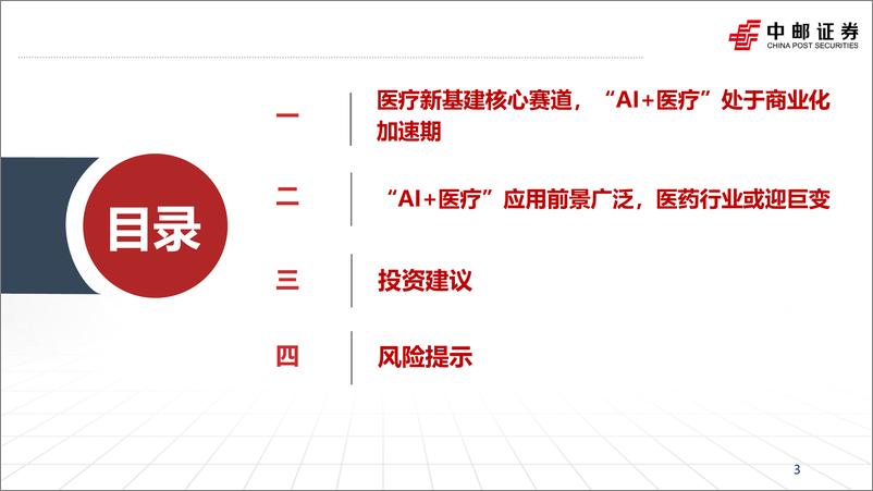 《AI%2b医疗行业深度，AI%2b医药：势不可挡，未来已至-250217-中邮证券-36页》 - 第3页预览图