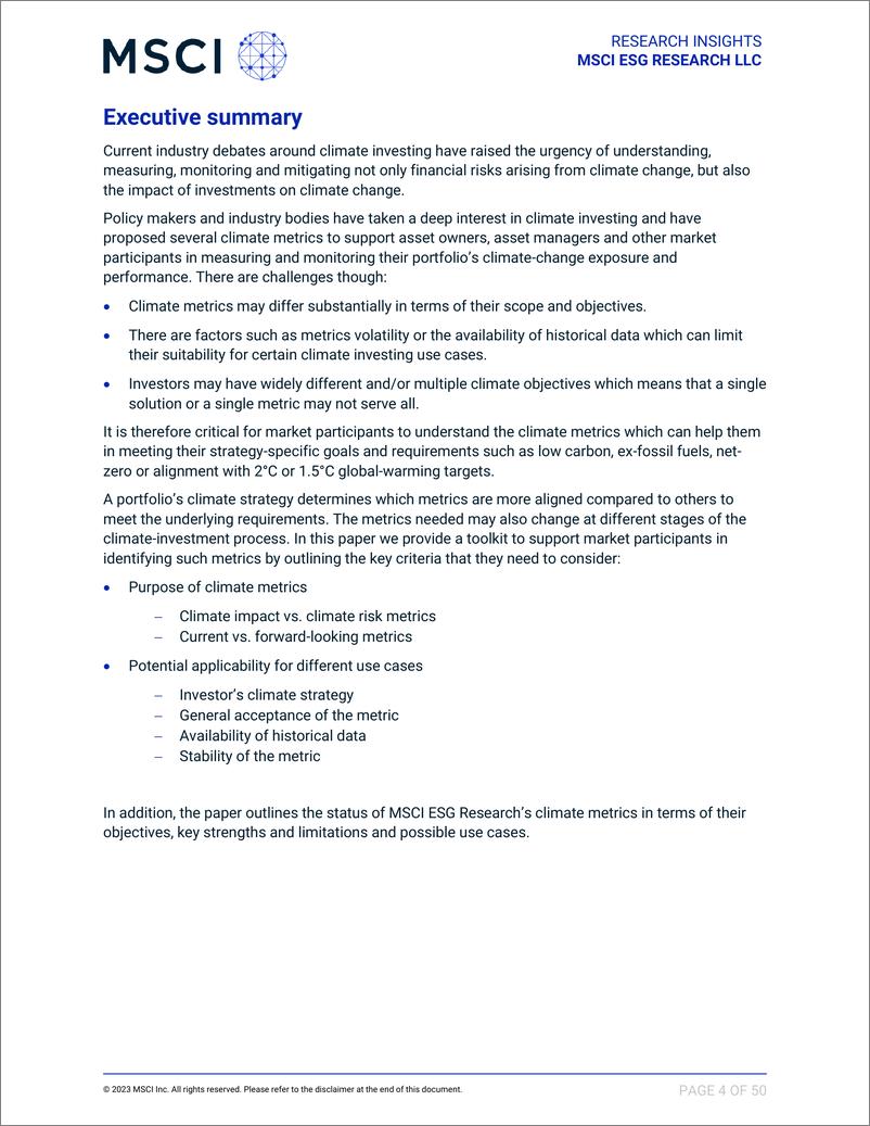 《了解 MSCI 的气候指标Understanding MSCIs Climate Metrics-英-50页》 - 第5页预览图