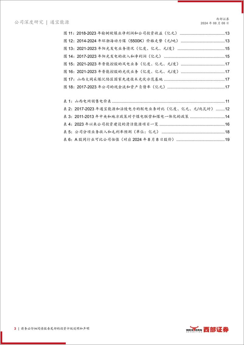 《通宝能源(600780)首次覆盖报告：大集团、小公司，山西稀缺配网资产走向清洁能源平台-240808-西部证券-21页》 - 第3页预览图