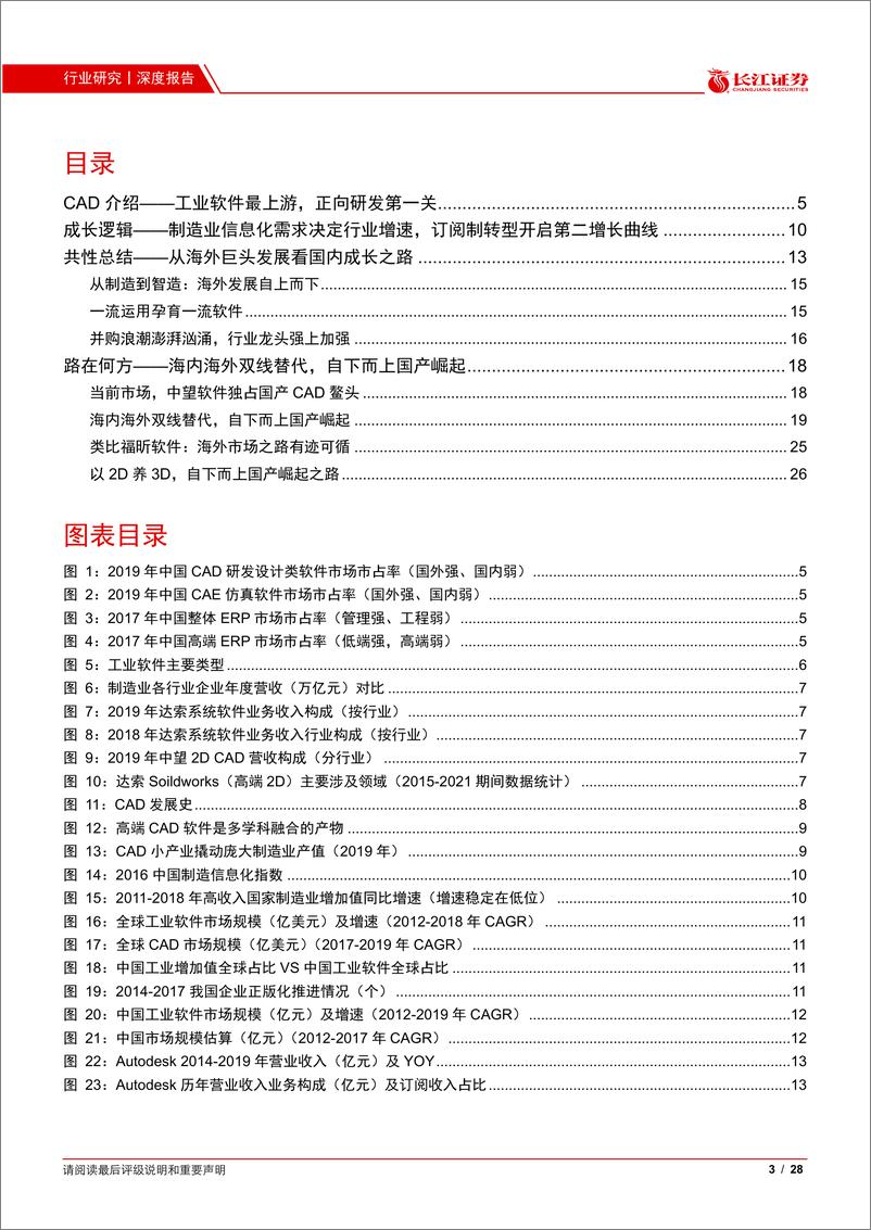 《CAD行业报告：海内海外双线替代，自下而上国产崛起-20210203-长江证券-28页》 - 第3页预览图