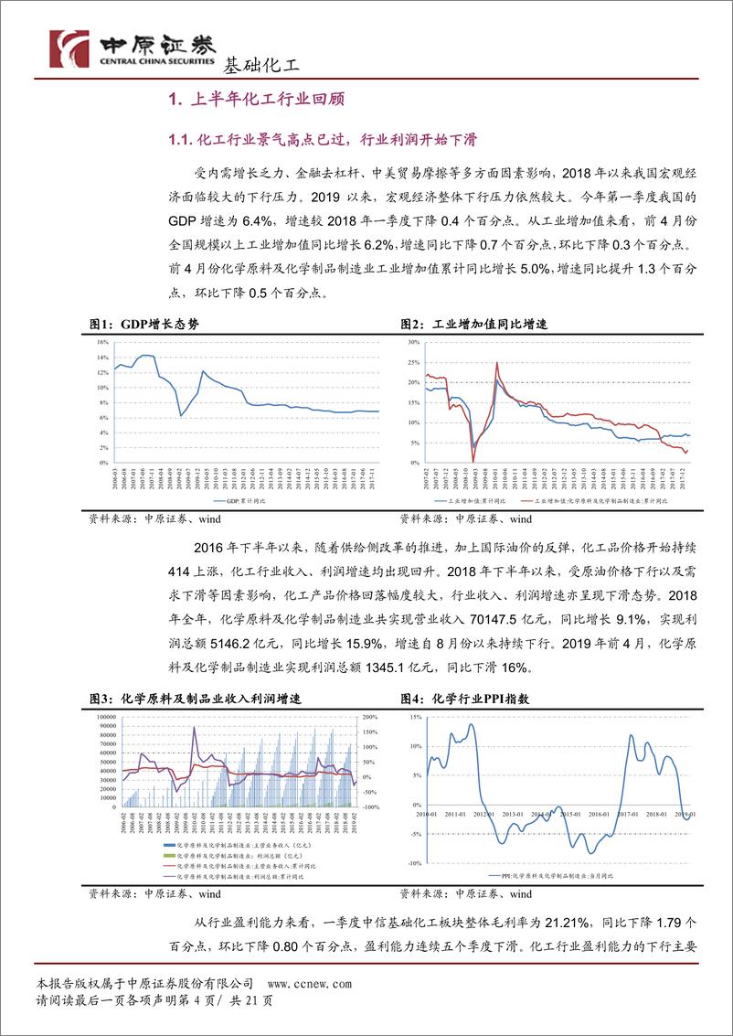 《基础化工行业半年度策略：行业景气高点已过，安全与环保监管有望重塑供给端-20190614-中原证券-21页》 - 第5页预览图