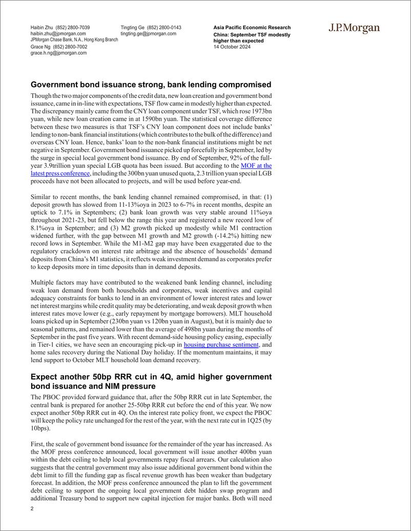 《JPMorgan Econ  FI-China September TSF modestly higher than expected Look for ...-110801167》 - 第2页预览图