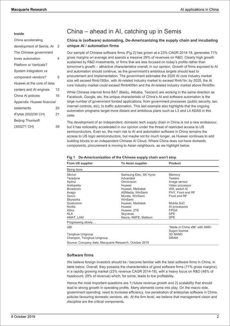 《麦格理-AI在中国的应用：AI领先，半导体正在赶上-2019.10.9-60页》 - 第3页预览图