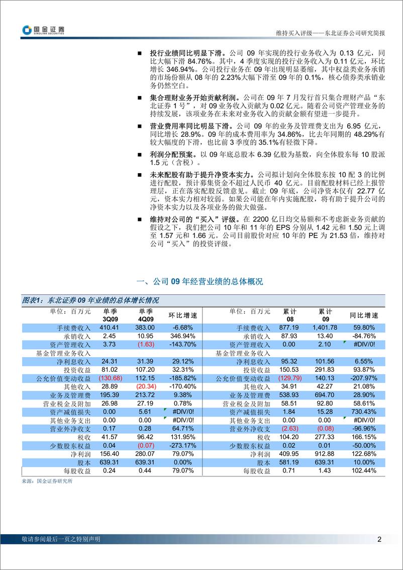 《东北证券（国金证券）-年报点评-09年年报点评-100323》 - 第2页预览图