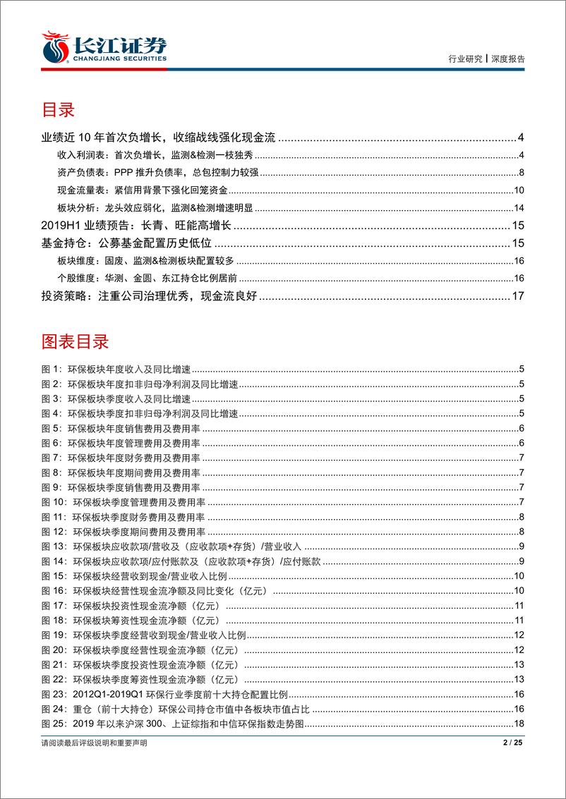 《环保行业2018年报及2019年一季报综述：业绩首次收缩，收缩战线强化现金流-20190505-长江证券-25页》 - 第3页预览图