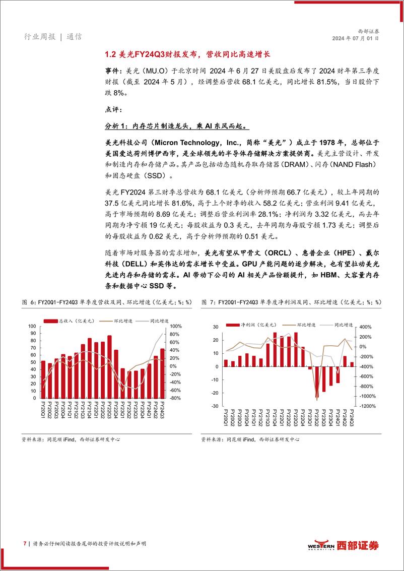 《AI行业跟踪28期：CriticGPT用AI训练AI，美光发布最新财报-240701-西部证券-13页》 - 第7页预览图