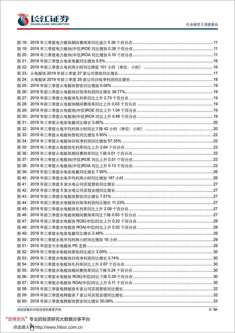 《电力行业2019年三季报综述：火电复苏延续，水电增幅收窄-20191104-长江证券-39页》 - 第3页预览图