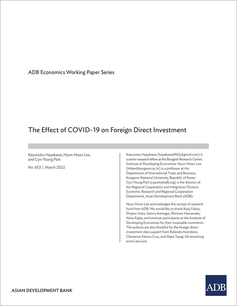 《亚开行-新冠疫情对外商直接投资的影响（英）-2022.3-27页》 - 第3页预览图