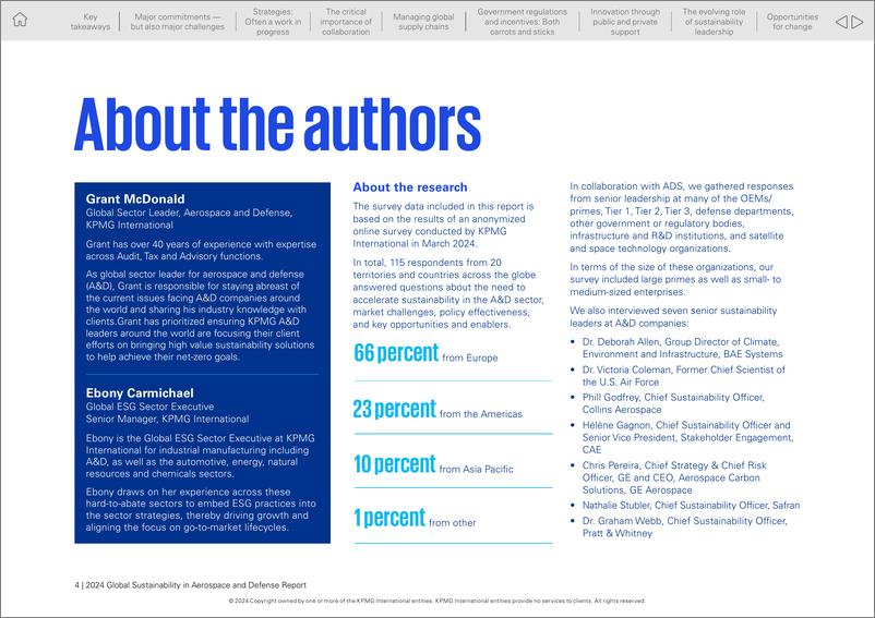 《KPMG毕马威：2024年全球航空航天和国防可持续性报告（英文版）-44页》 - 第3页预览图