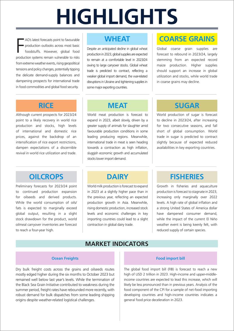 《2023年下半年全球粮食市场报告》 - 第6页预览图