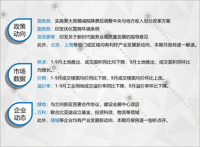 《中指-产业地产市场月度报告（2019年10月）-2019.11-19页》 - 第4页预览图