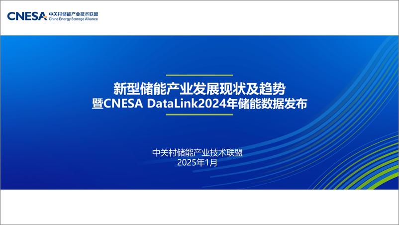 《新型储能产业发展现状及趋势-暨CNESA DataLink2024年储能数据发布报告》 - 第1页预览图