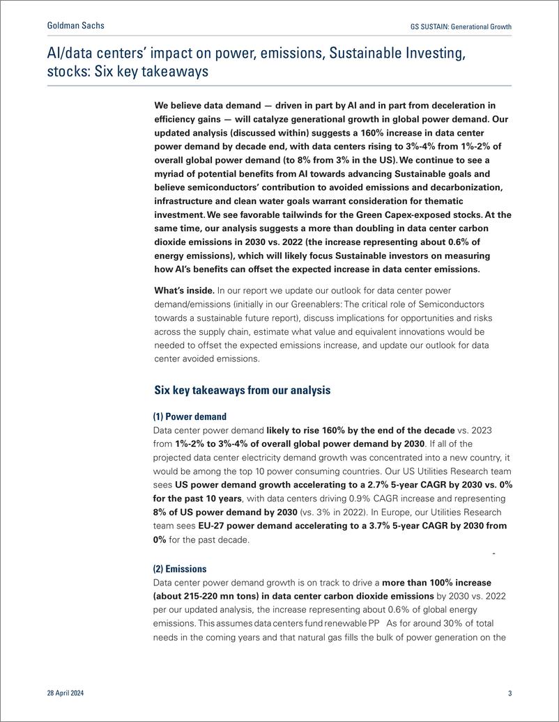 《高盛：2024代际增长报告：人工智能_数据中心的全球力量激增及其对可持续性的影响（英文版）》 - 第4页预览图