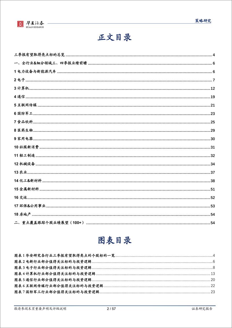 《华安研究18大行业三、四季报业绩展望（附标的） -20221018-华安证券-57页》 - 第3页预览图