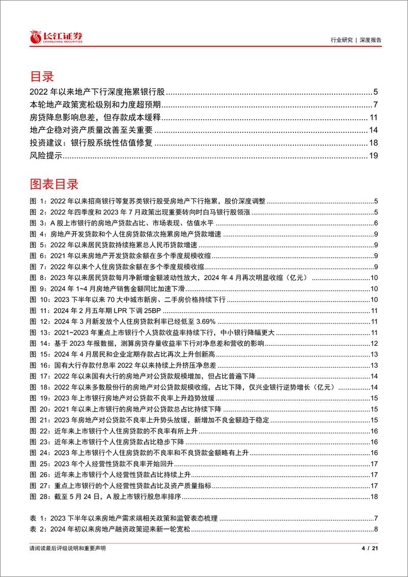 《银行业银行股深度投研专题三：地产政策加速银行股估值修复-240529-长江证券-21页》 - 第4页预览图