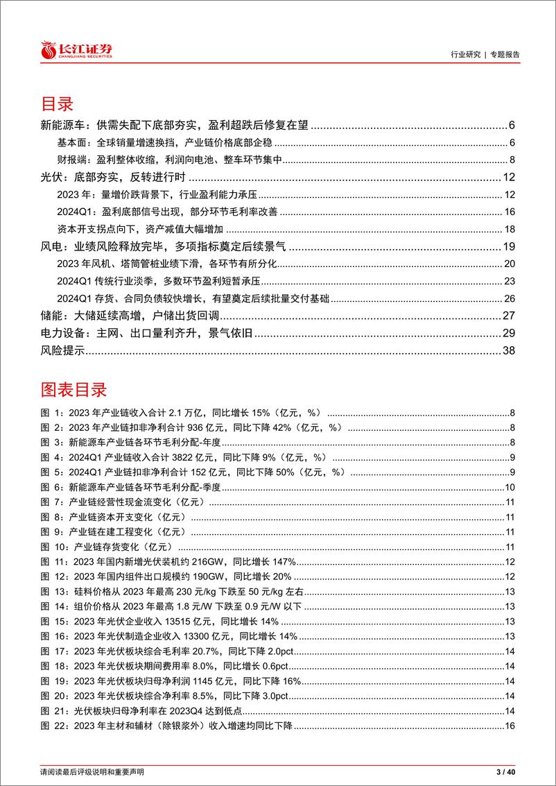 《电气设备行业电新板块2023年年报及2024年一季报综述：分化的贝塔，不变的阿尔法-240506-长江证券-40页》 - 第3页预览图