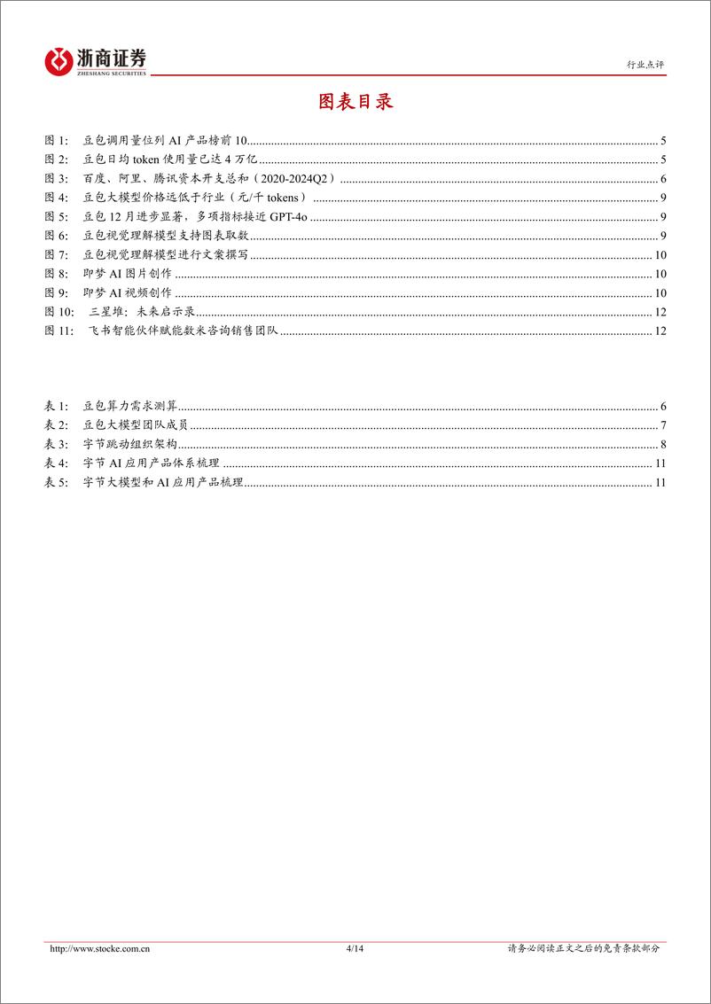 《计算机大模型行业点评：字节的AI军备竞赛-241225-浙商证券-14页》 - 第4页预览图