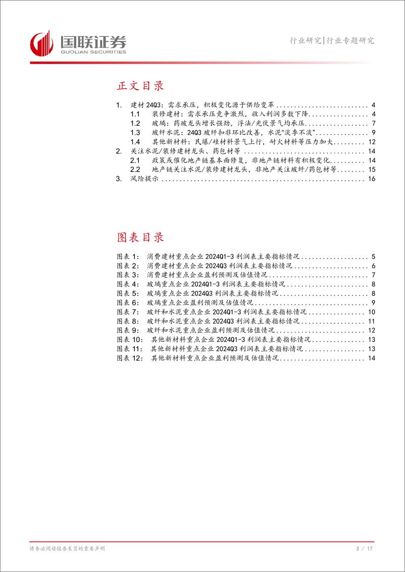 《建筑材料行业专题研究：24Q3水泥等有亮点，关注Q4供需共振机会-241104-国联证券-18页》 - 第5页预览图