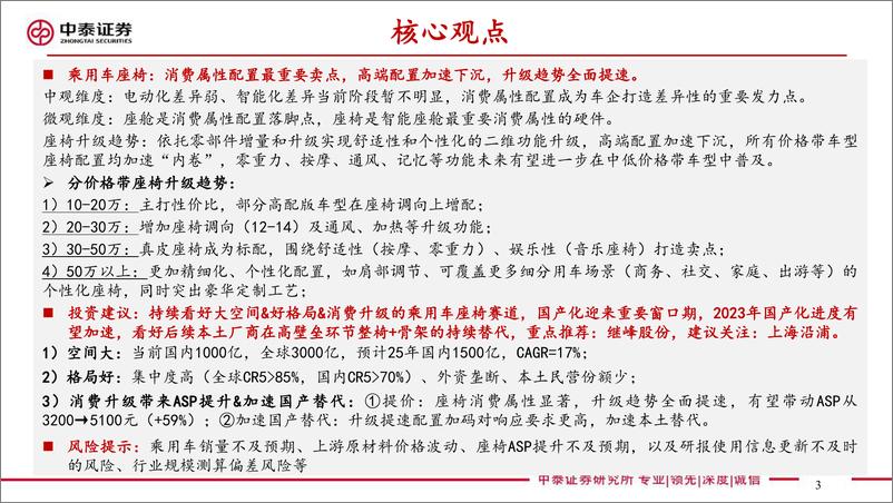 《乘用车座椅行业深度：汽车显性消费属性重要配置，23年产品升级趋势加速-中泰证券-2023.8.8-46页》 - 第4页预览图