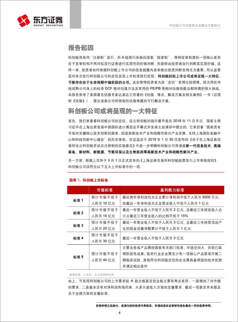 《专题报告：投资策略研究科创板公司估值难点及解决方案探讨-20190327-东方证券-20页》 - 第5页预览图