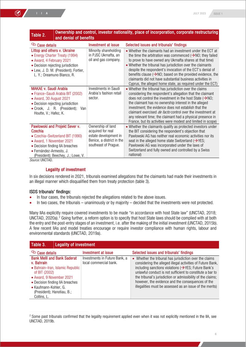 《联合国贸易发展委员会-2021年投资者与国家仲裁裁决回顾：对国际投资协定改革的见解（英）-2023.7-39页》 - 第7页预览图