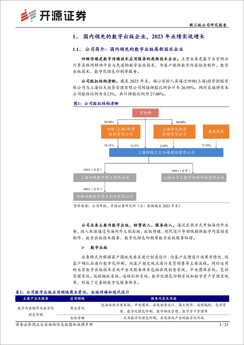 《四维传媒(430318)新三板公司研究报告：专精数字出版，营收和毛利率实现连续多年增长-240516-开源证券-21页》 - 第3页预览图