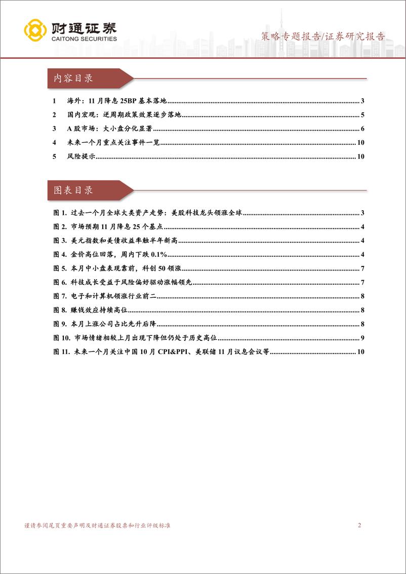 《10月市场回顾：大小盘分化-241102-财通证券-11页》 - 第2页预览图