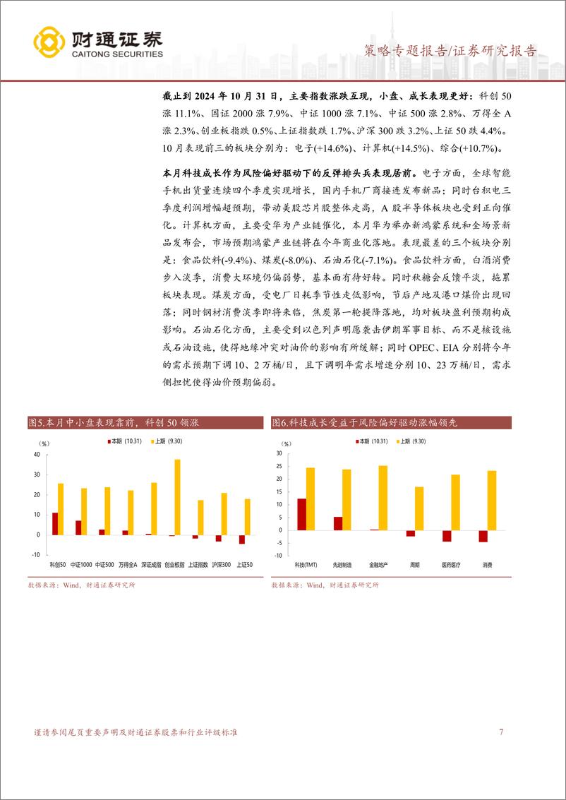 《10月市场回顾：大小盘分化-241102-财通证券-11页》 - 第7页预览图