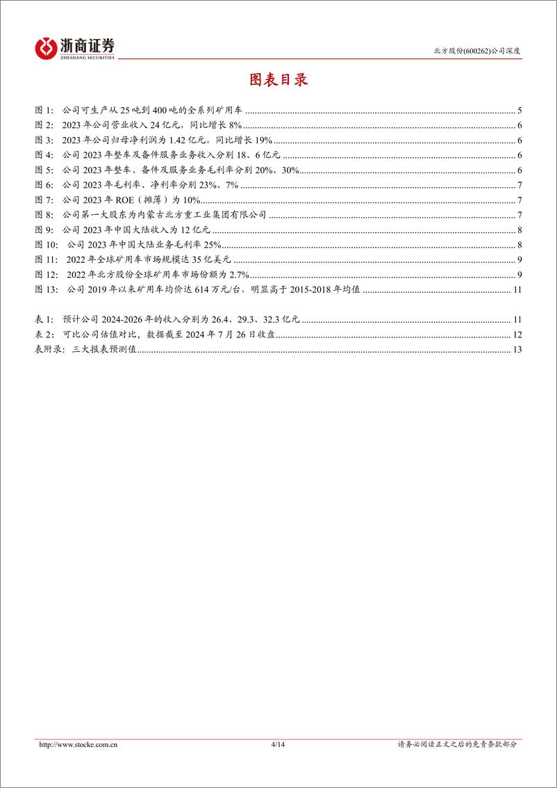 《北方股份(600262)深度报告：中国矿用车龙头，海外业务打开成长空间-240728-浙商证券-14页》 - 第4页预览图