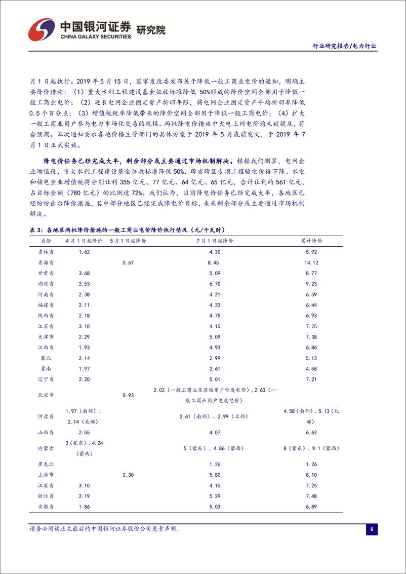 《电力行业6月行业洞察报告：二产放缓拖累用电增速，煤价走弱助力火电企稳-20190623-银河证券-24页》 - 第8页预览图