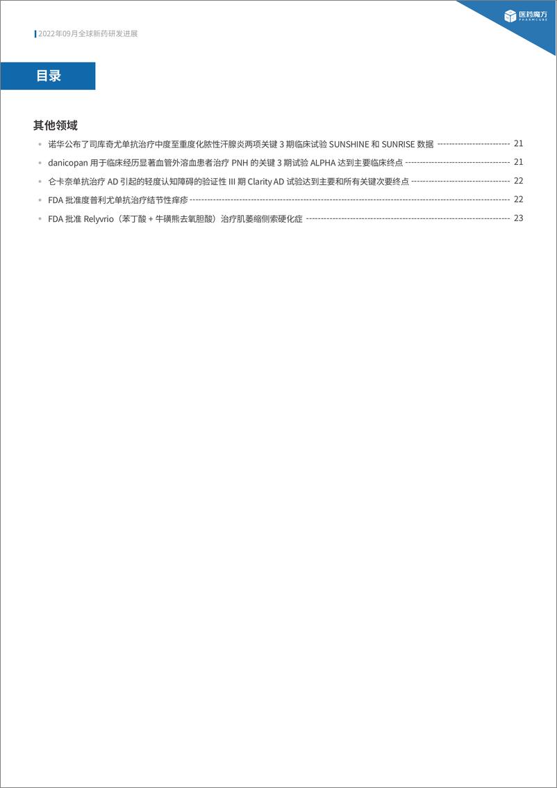 《2022年9月全球新药研发进展报告(中文版)-28页》 - 第4页预览图