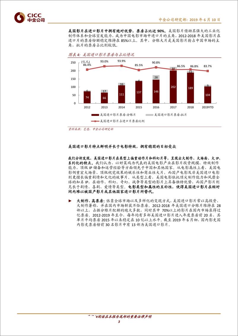 《传媒行业：中美贸易摩擦升温会波及美国电影进口吗？-20190610-中金公司-10页》 - 第4页预览图