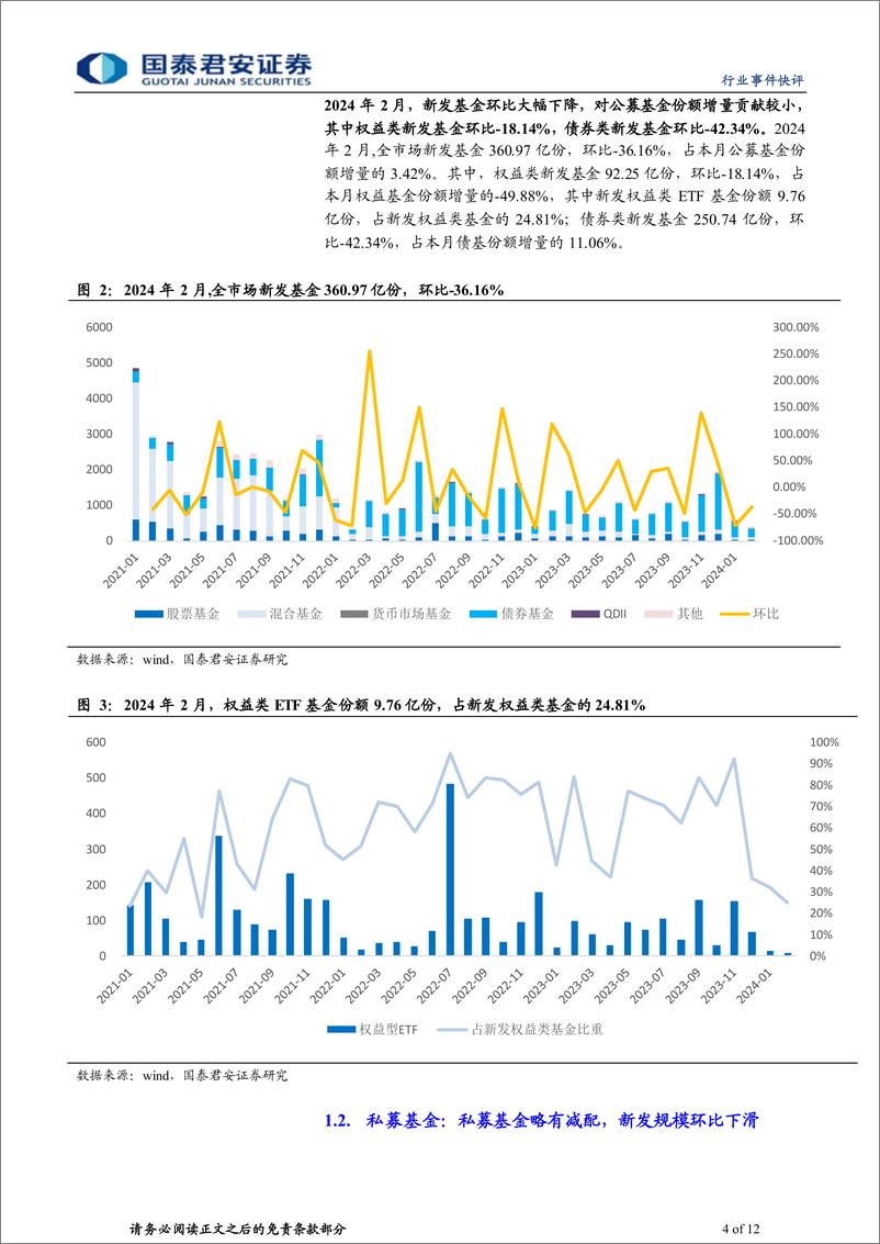 《投资银行业与经纪业行业2024年2月财富管理业务月报：风险偏好持续下行，固收增配多于权益-240412-国泰君安-12页》 - 第4页预览图