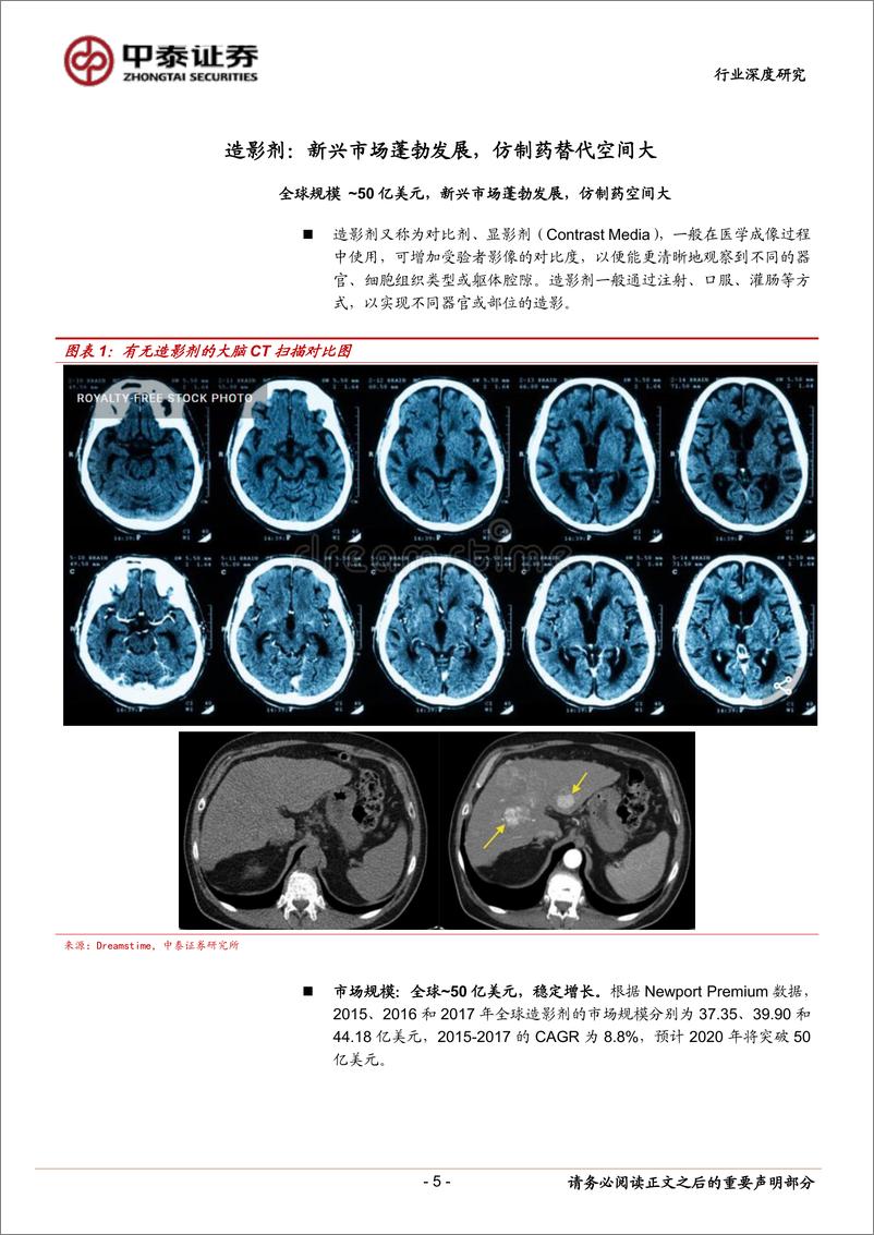 《造影剂行业深度报告：新兴市场蓬勃发展，仿制药替代空间大，中游原料药供应商稀缺-20190421-中泰证券-30页》 - 第6页预览图