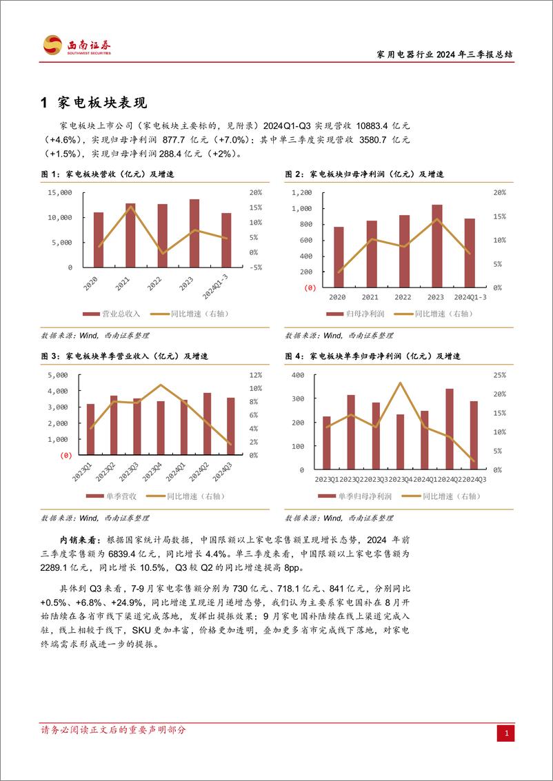 《家用电器行业2024年三季报总结：政策刺激效果明显，拐点已现-241115-西南证券-21页》 - 第5页预览图