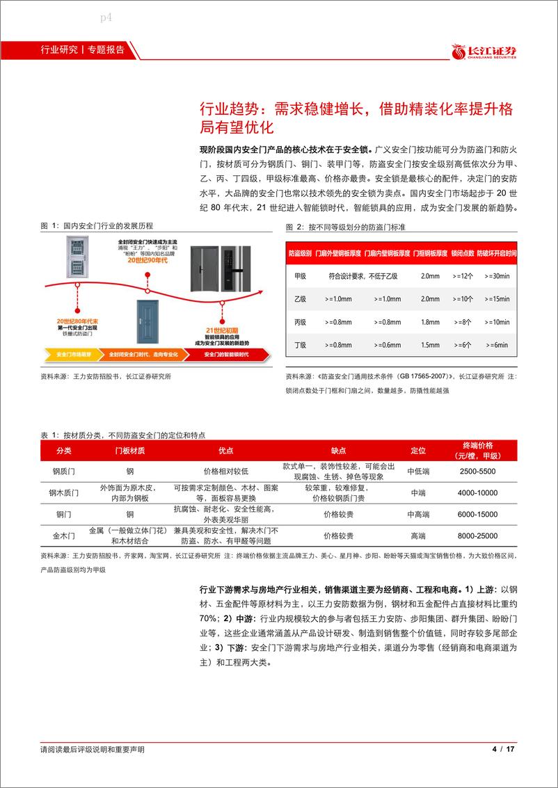 《家庭装饰品行业：精装修提升趋势下，从王力安防看安全门格局优化-20210226-长江证券-17页》 - 第4页预览图