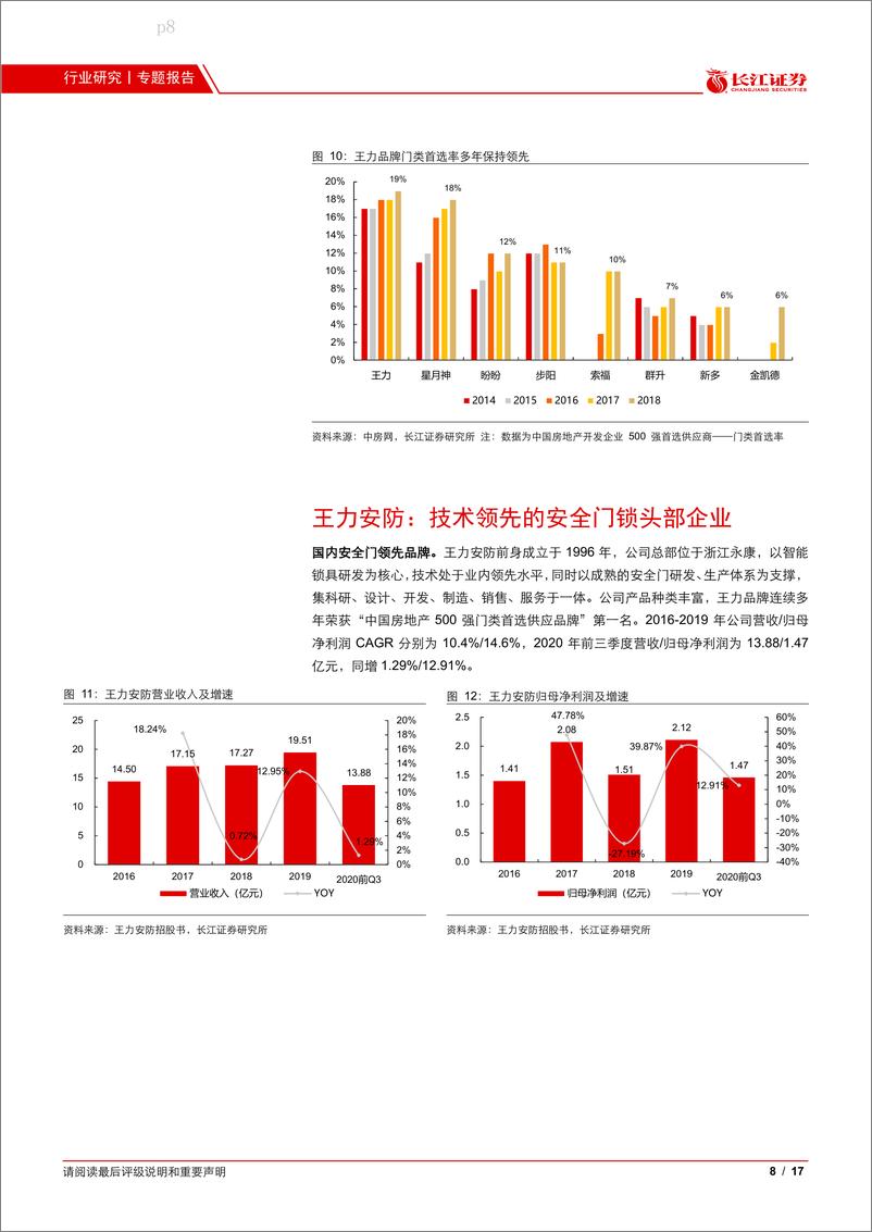 《家庭装饰品行业：精装修提升趋势下，从王力安防看安全门格局优化-20210226-长江证券-17页》 - 第8页预览图