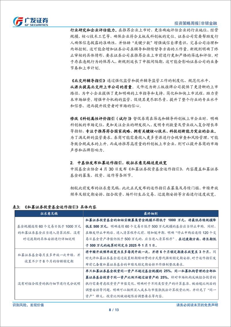 《非银金融行业：监管体系优化提速，关注板块底部配置机会-240505-广发证券-13页》 - 第8页预览图