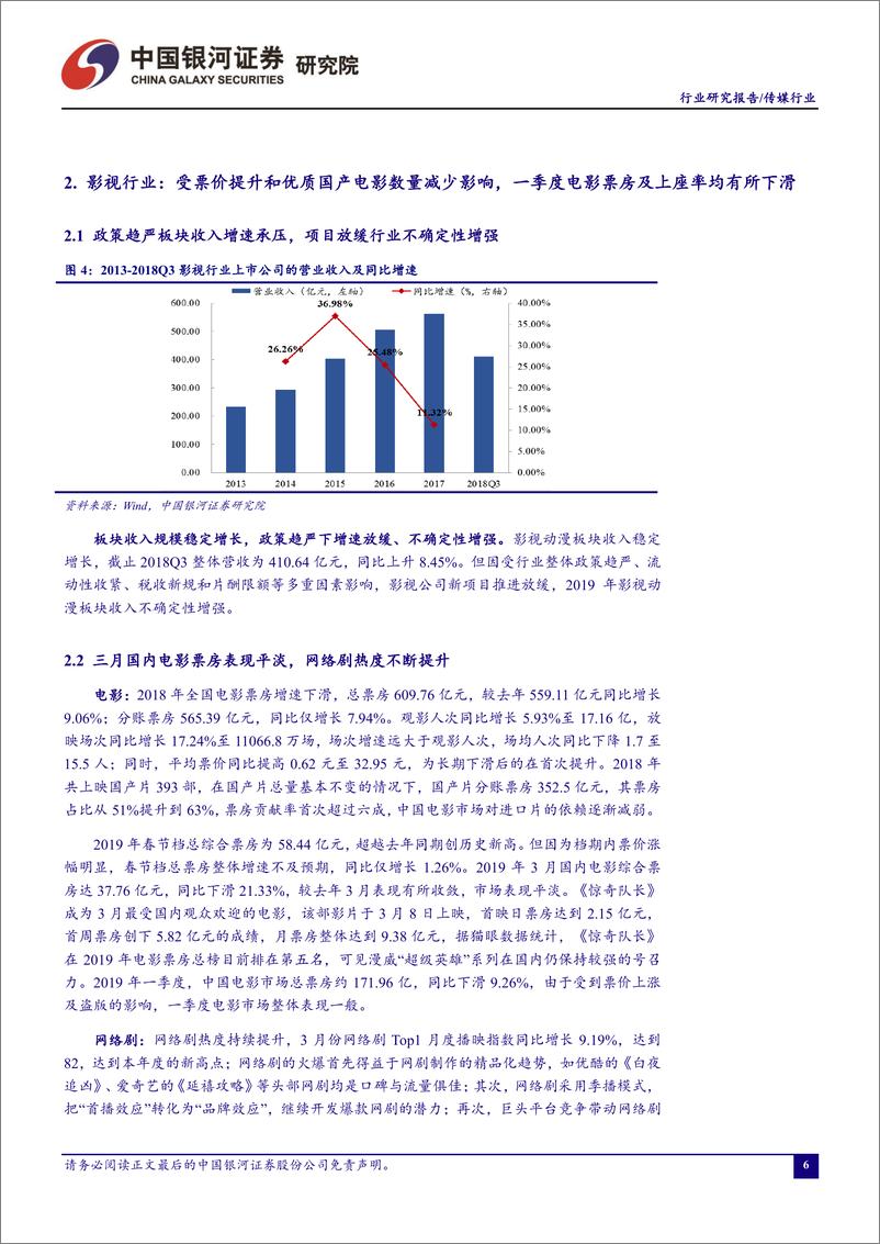 传媒行业4月动态报告：《复联4》预售票房火爆，进口电影有望提升二季度票房表现-20190422-银河证券-42页 - 第8页预览图