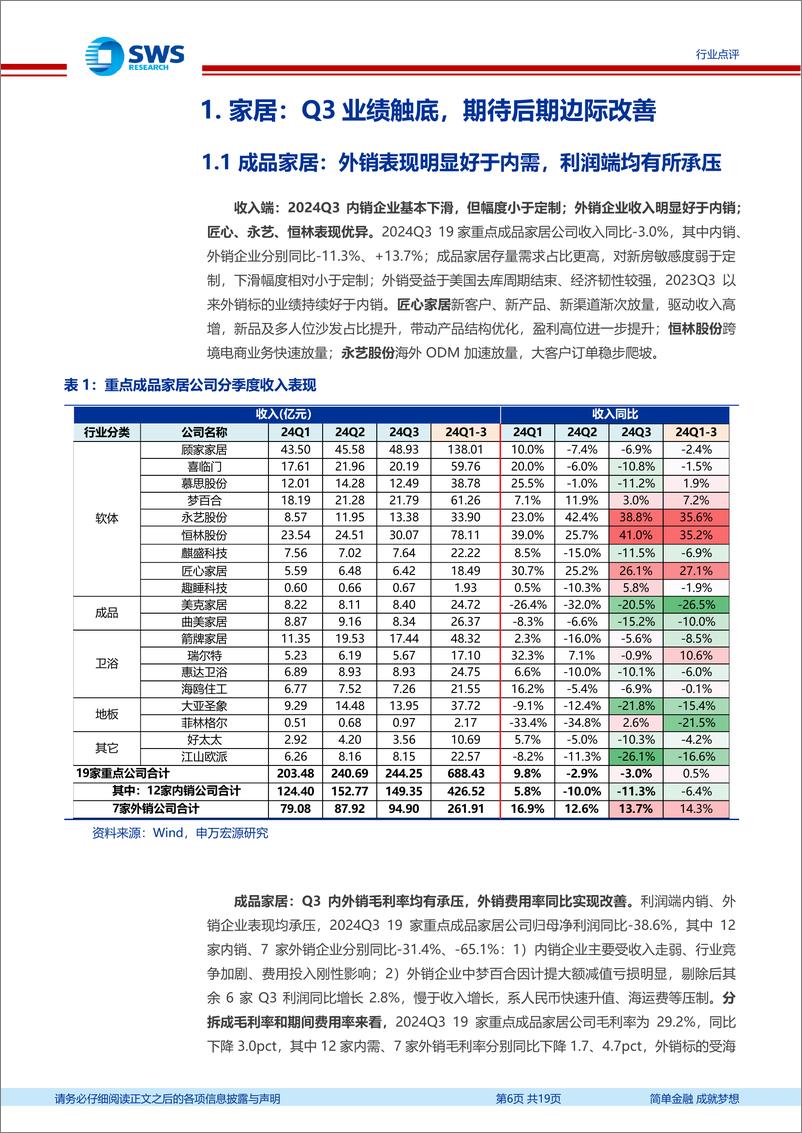 《轻工造纸行业2024年三季报回顾总结：内需Q3触底，期待边际改善；出口演绎Alpha逻辑-241129-申万宏源-19页》 - 第6页预览图