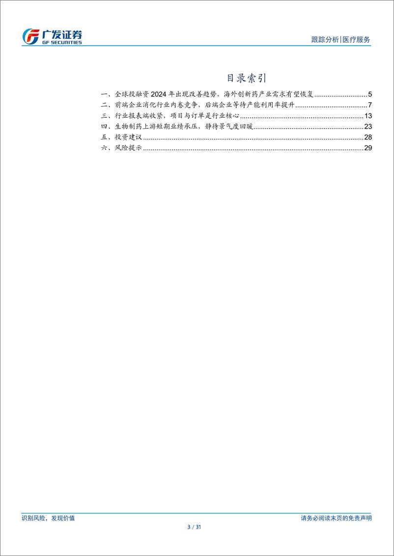 《CXO行业2023年报及2024年1季报总结：行业盈利能力承压，观察需求端转暖趋势-240505-广发证券-31页》 - 第3页预览图