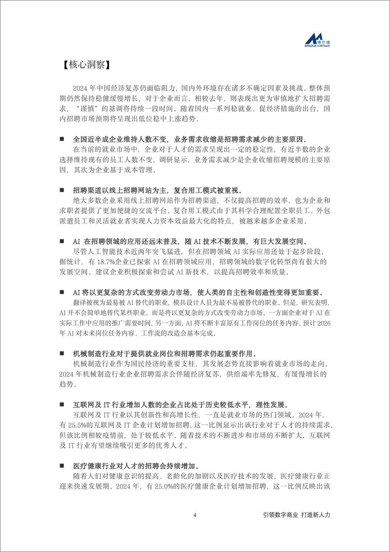 《2024年企业招聘指数报告：引领数字商业＋打造新人力-20页》 - 第4页预览图