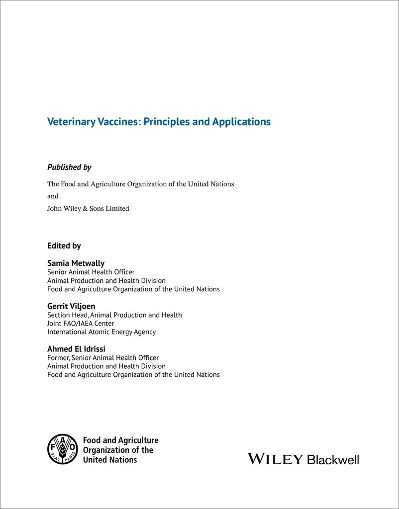 《联合国粮农组织-兽医疫苗：原理和应用（英）-442页》 - 第6页预览图