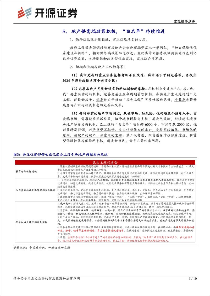 《宏观经济点评：2024年政策观察——一文速览两会重要信息-240316-开源证券-10页》 - 第6页预览图